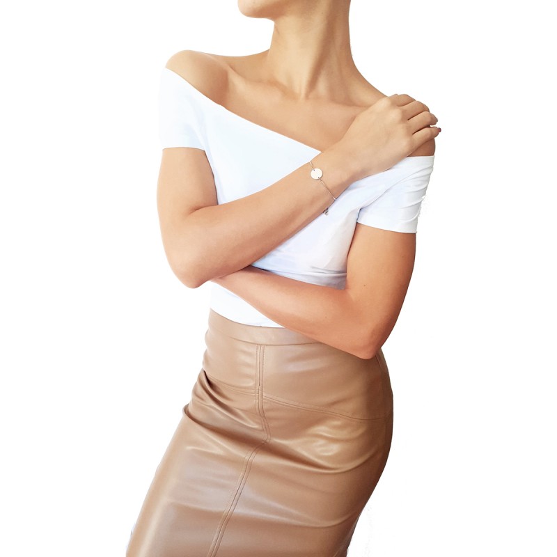 Bratara Gravata Argintie din Inox Rotund Imi Pasa