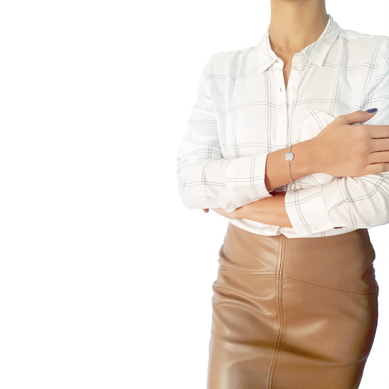 Bratara Gravata Argintie din Inox Rotund Beautiful