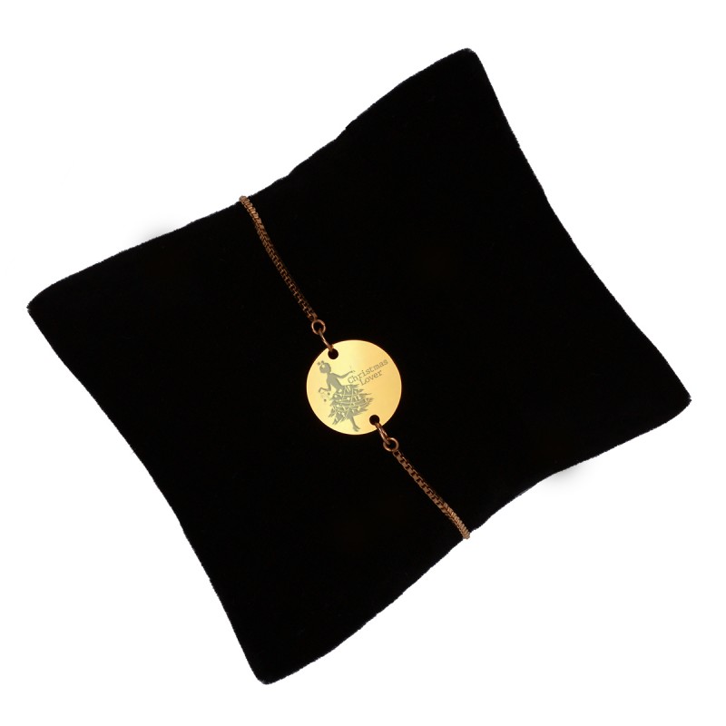 Bratara Gravata Aurie din Inox Rotund Christmas Lover