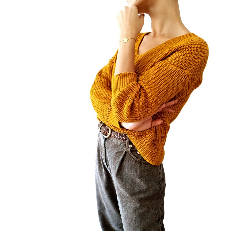 Bratara Gravata Aurie din Inox Rotund Mama