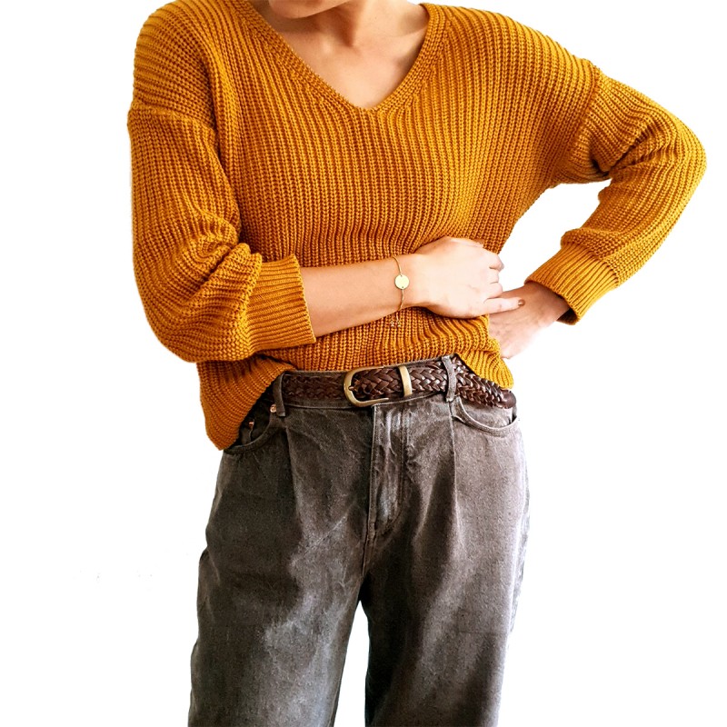 Bratara Gravata Aurie din Inox Rotund Ursulet