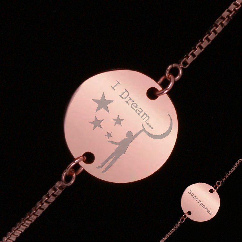 Bratara Gravata Rose Gold din Inox Superpower I Dream