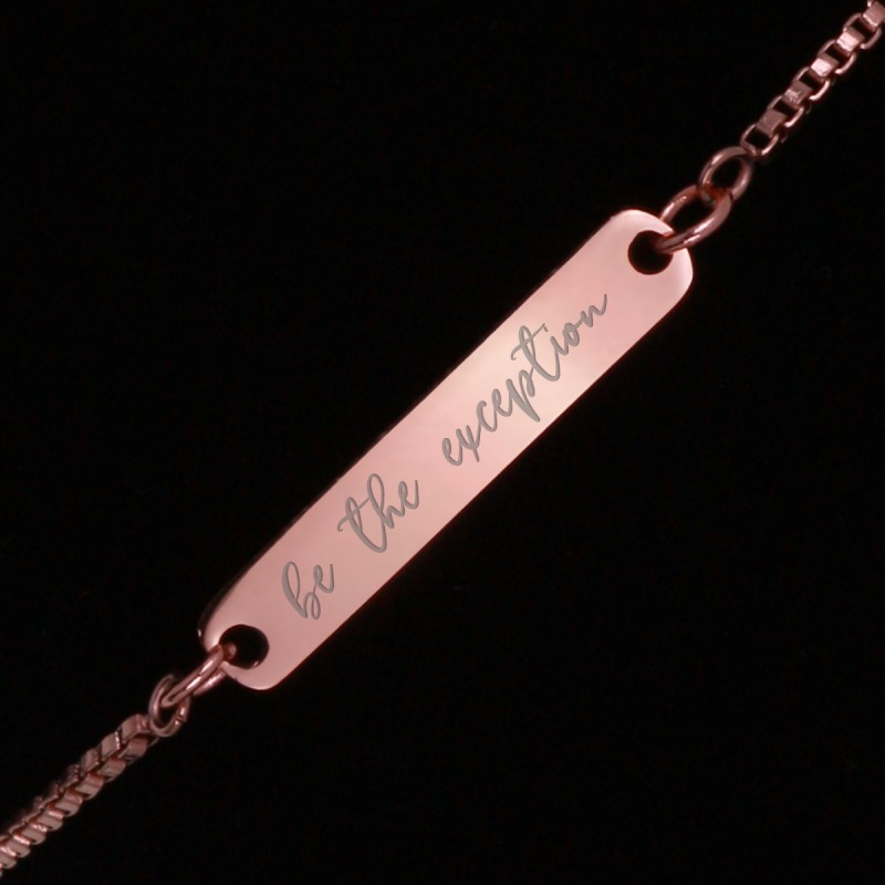 Bratara Gravata Rose Gold din Inox Placuta Exception