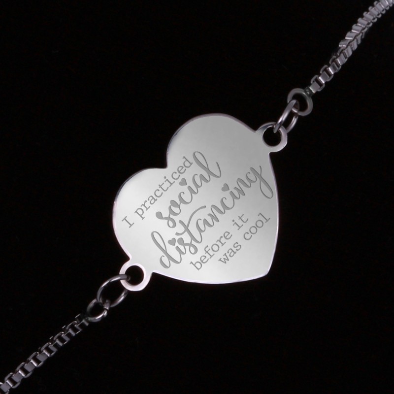 Bratara Gravata Argintie din Inox Inima Before it was cool