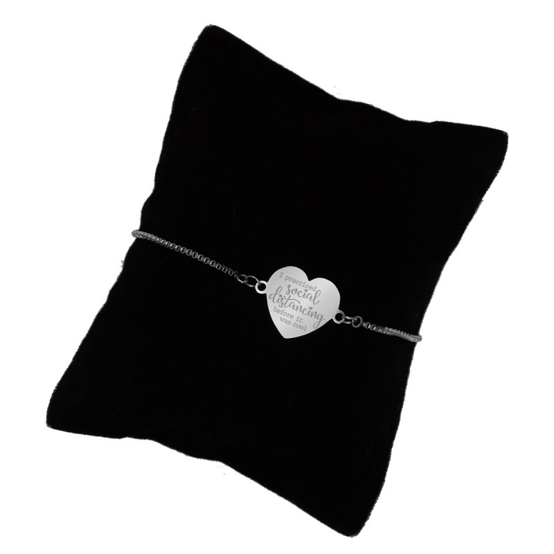 Bratara Gravata Argintie din Inox Inima Before it was cool