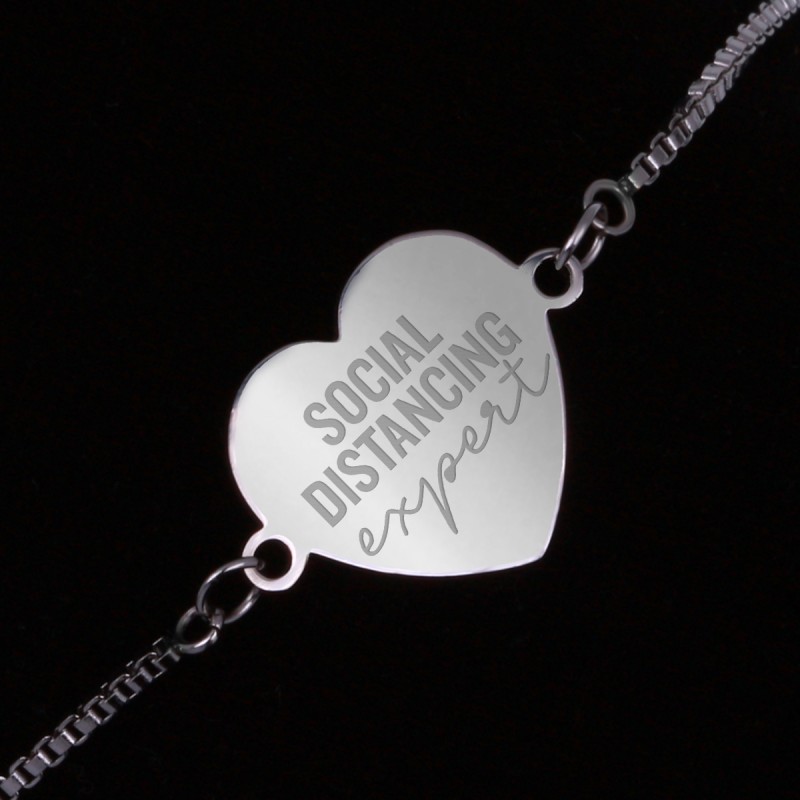 Bratara Gravata Argintie din Inox Inima Expert