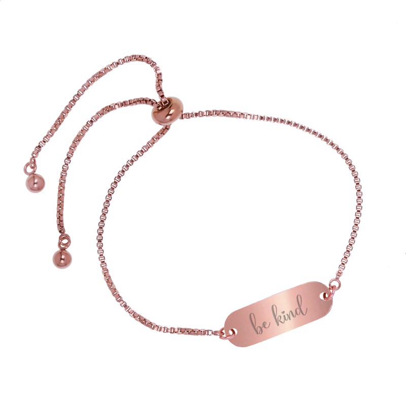 Bratara Gravata Rose Gold din Inox Oval Be Kind