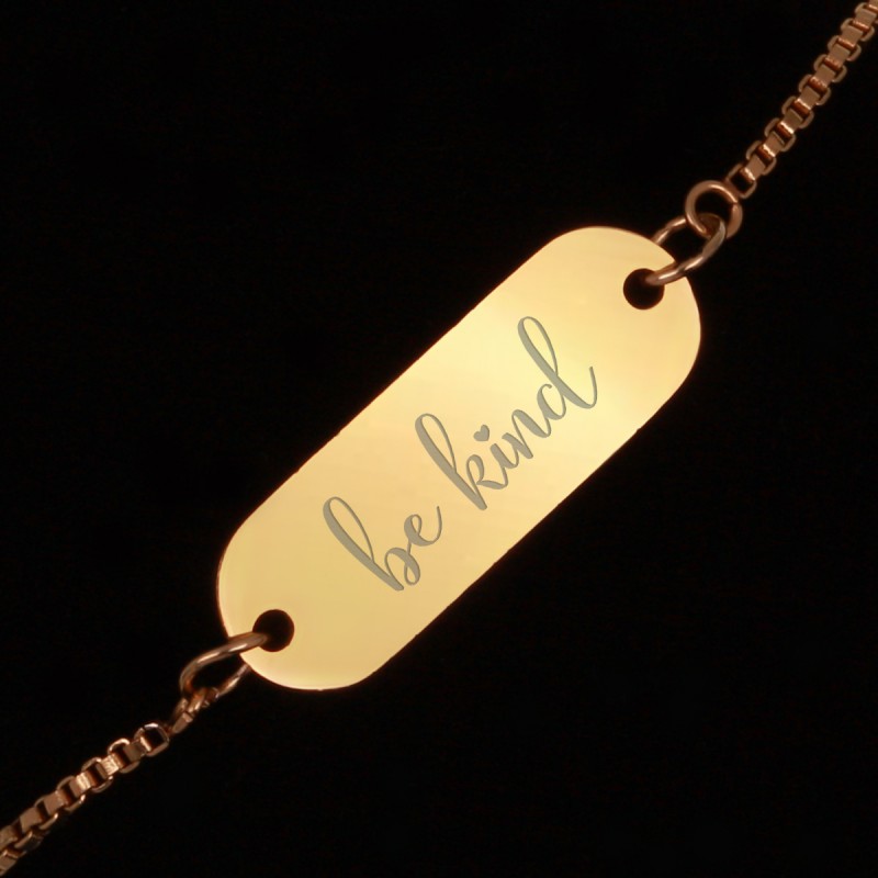Bratara Gravata Aurie din Inox Oval Be Kind
