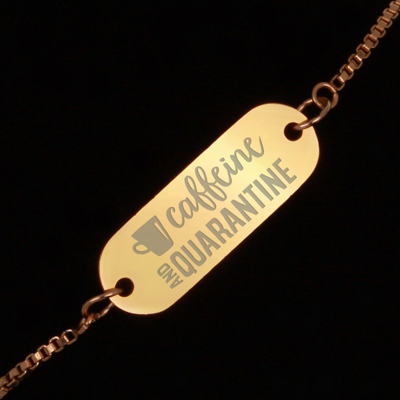 Bratara Gravata Aurie din Inox Oval Caffeine & Quarantine