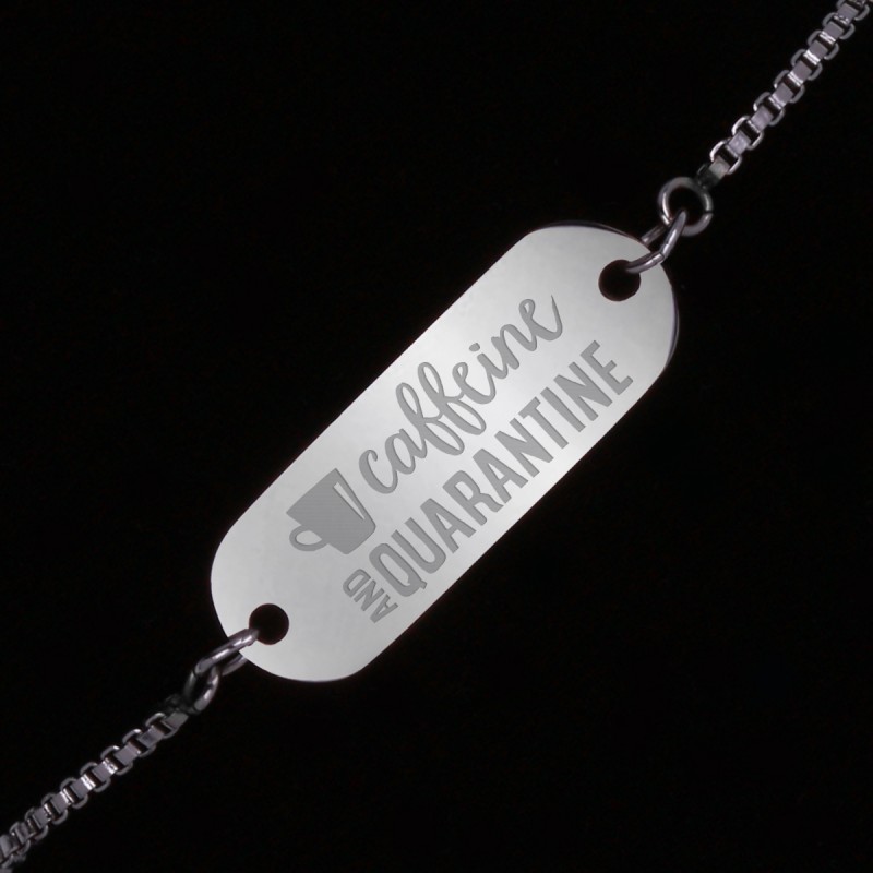 Bratara Gravata Argintie din Inox Oval Caffeine & Quarantine