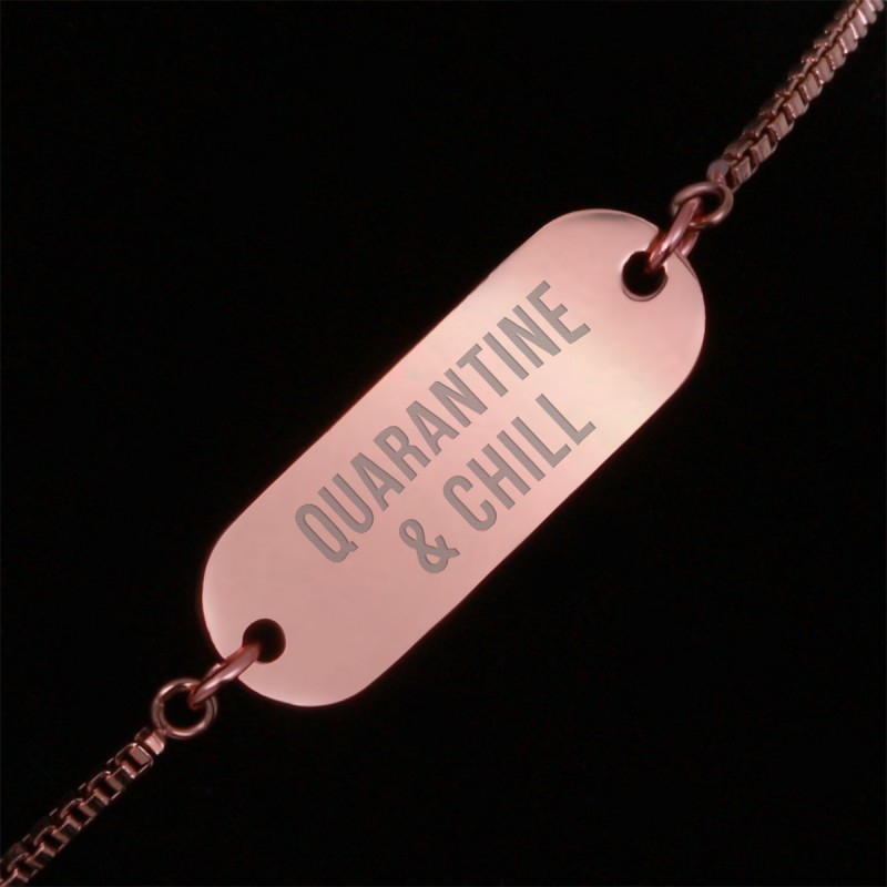 Bratara Gravata Rose Gold din Inox Oval Quarantine & Chill