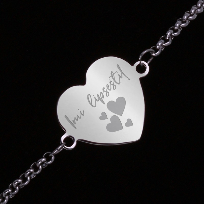 Bratara Gravata Argintie din Inox Inima Imi Lipsesti