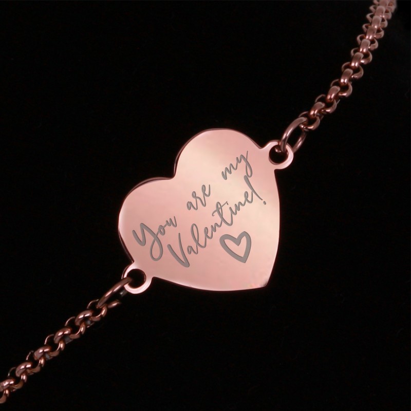 Bratara Gravata Rose Gold din Inox Inima My Valentine