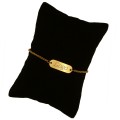 Bratara Personalizata Gravata Aurie din Inox Oval Logo