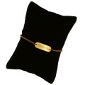 Bratara Personalizata Gravata Aurie din Inox Oval Mesajul Tau