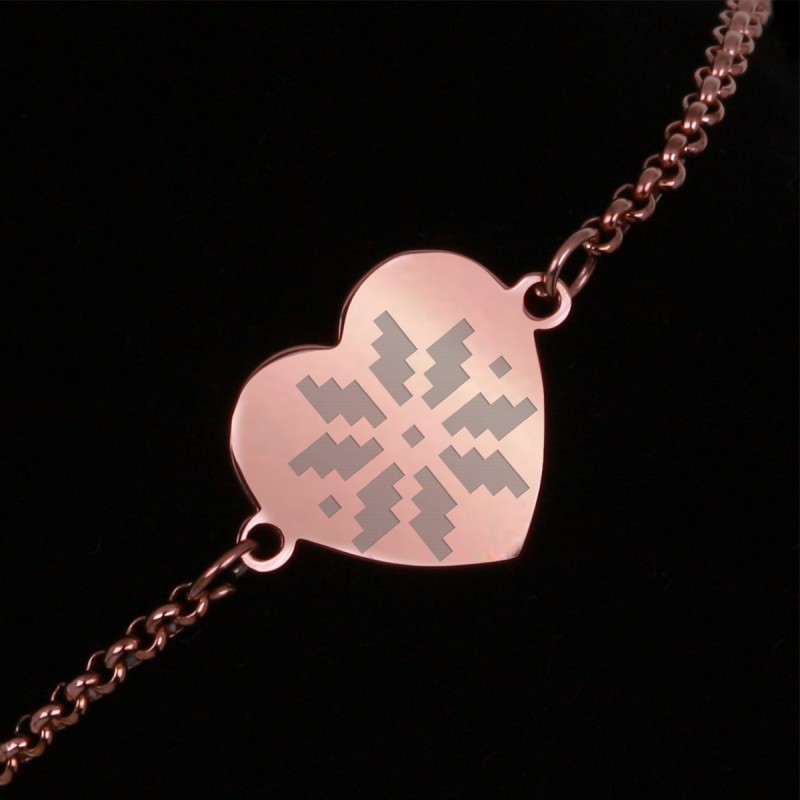 Bratara Gravata Rose Gold din Inox Inima Traditie