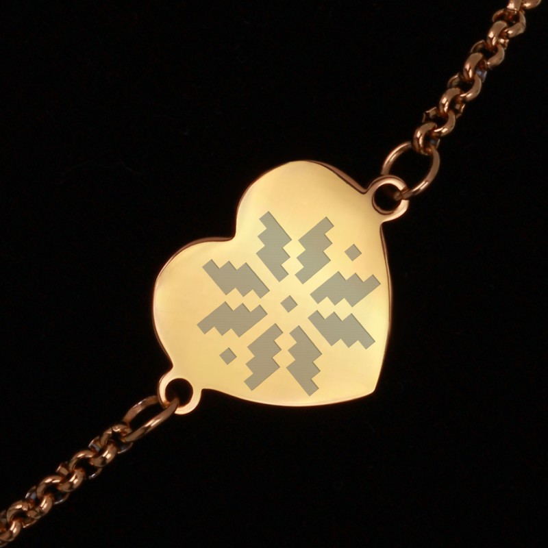 Bratara Gravata Aurie din Inox Inima Traditie