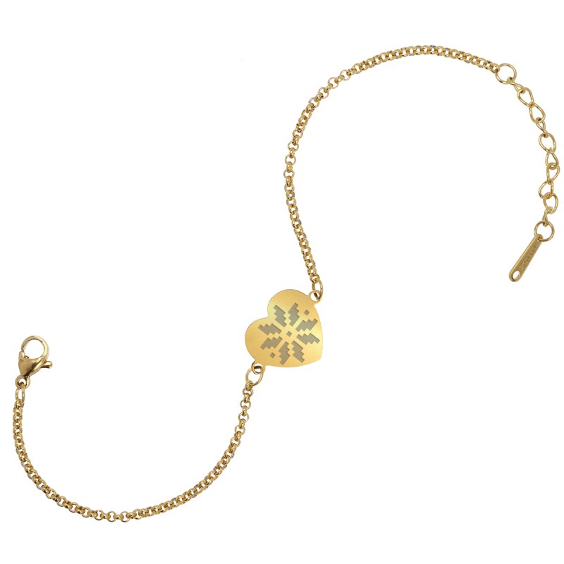 Bratara Gravata Aurie din Inox Inima Traditie