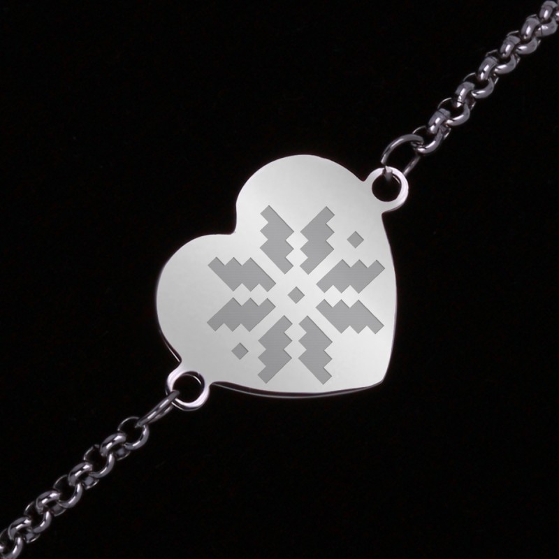 Bratara Gravata Argintie din Inox Inima Traditie