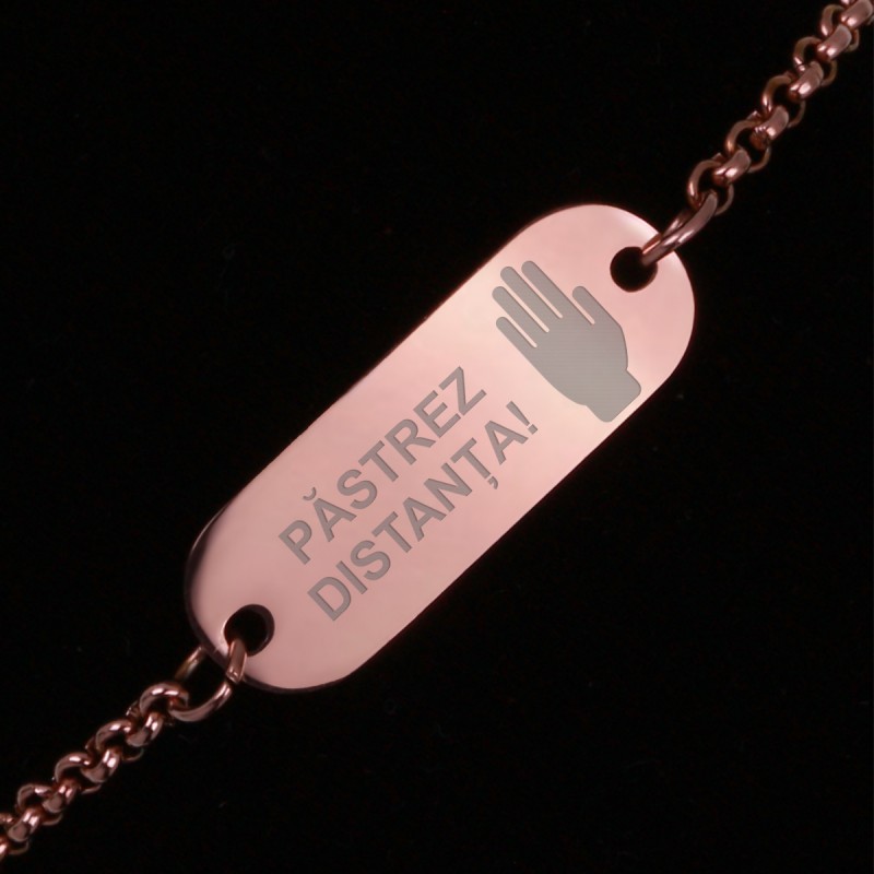 Bratara Gravata Rose Gold din Inox Oval Pastrez Distanta