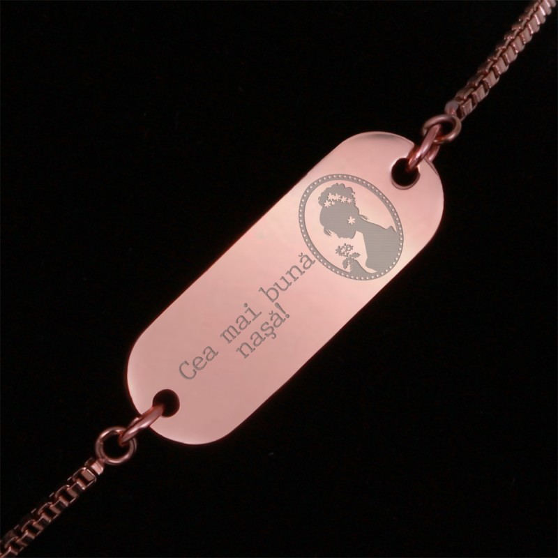 Bratara Gravata Rose Gold din Inox Oval Cea mai buna Nasa