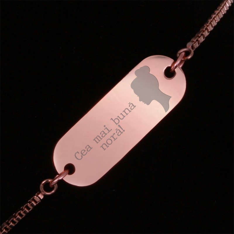 Bratara Gravata Rose Gold din Inox Oval Cea mai buna Nora