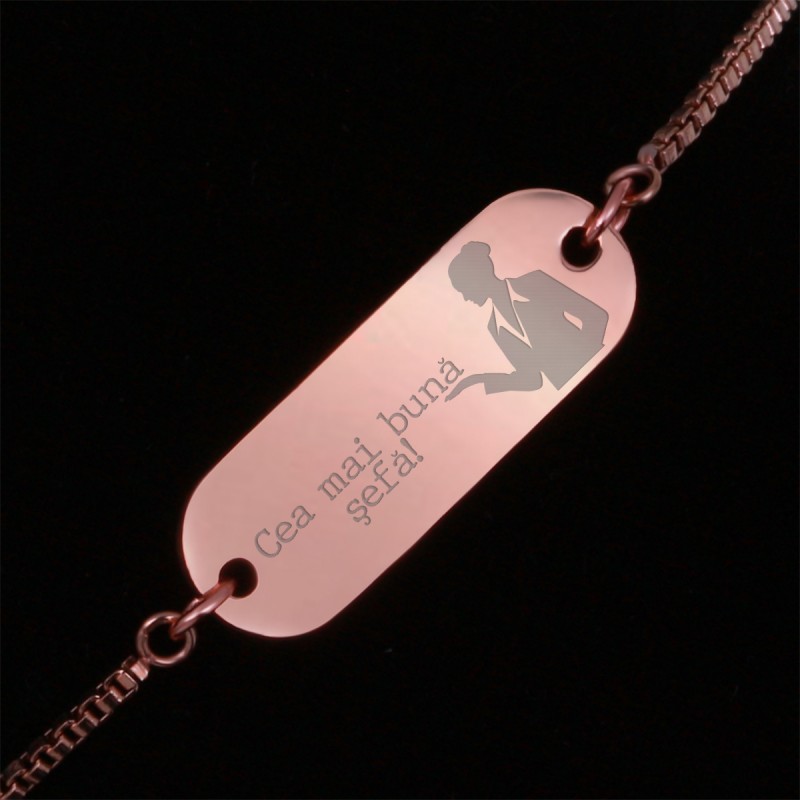 Bratara Gravata Rose Gold din Inox Oval Cea mai buna Sefa