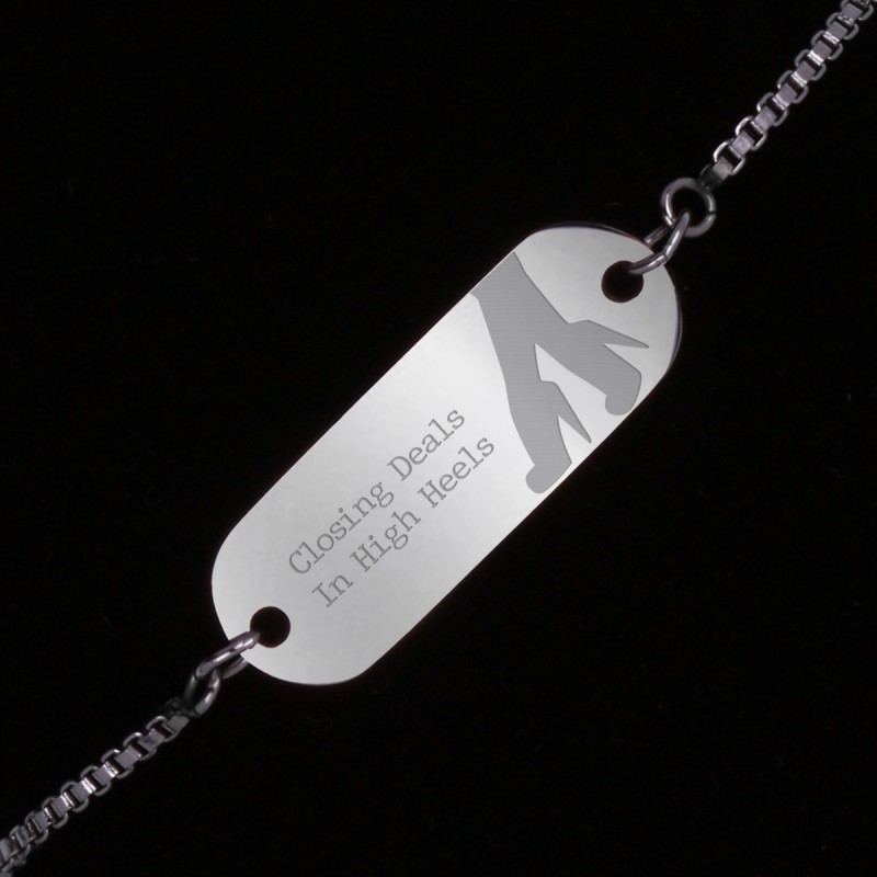 Bratara Gravata Argintie din Inox Oval Woman