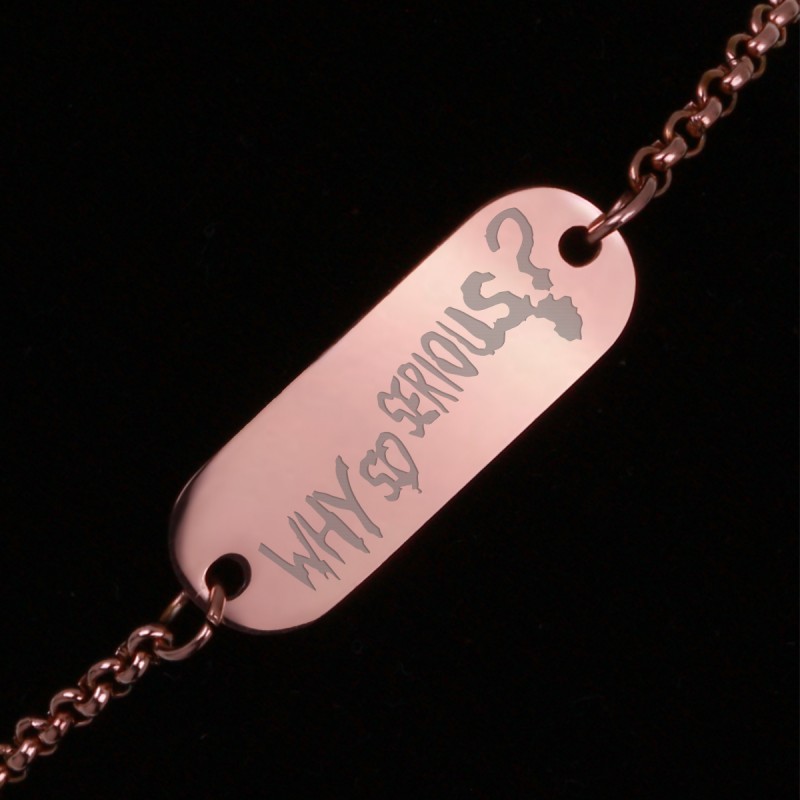 Bratara Gravata Rose Gold din Inox Oval Why so Serious