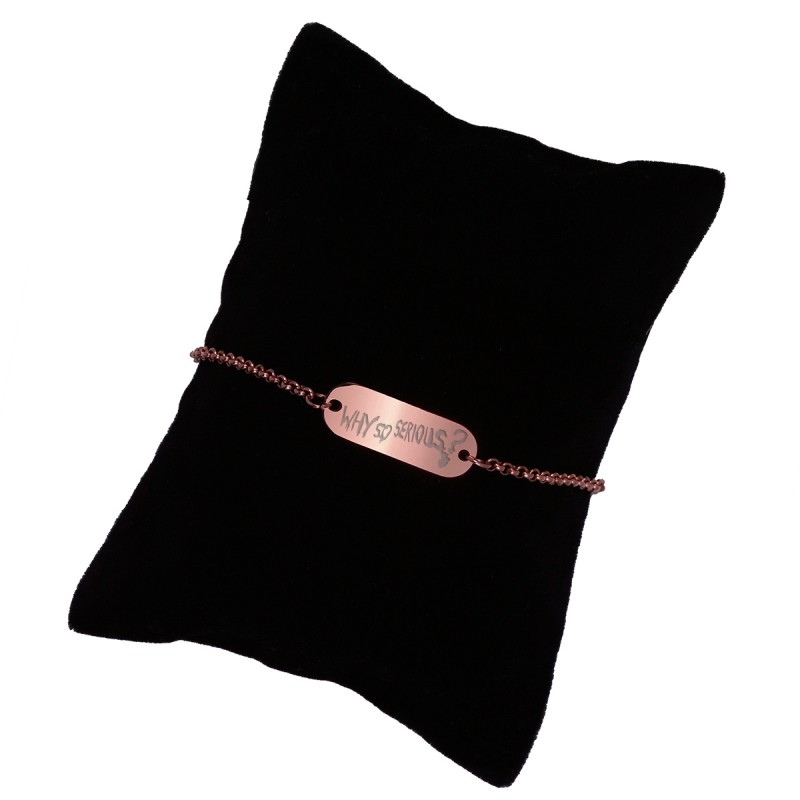 Bratara Gravata Rose Gold din Inox Oval Why so Serious