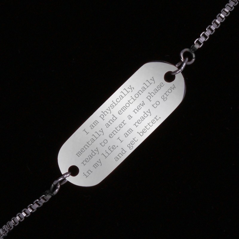 Bratara Gravata Argintie din Inox Oval I am Ready