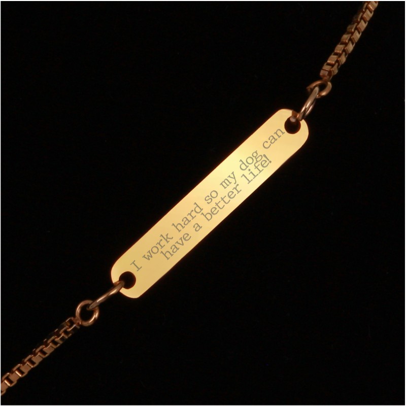 Bratara Gravata Aurie din Inox Placuta Work for my Dog