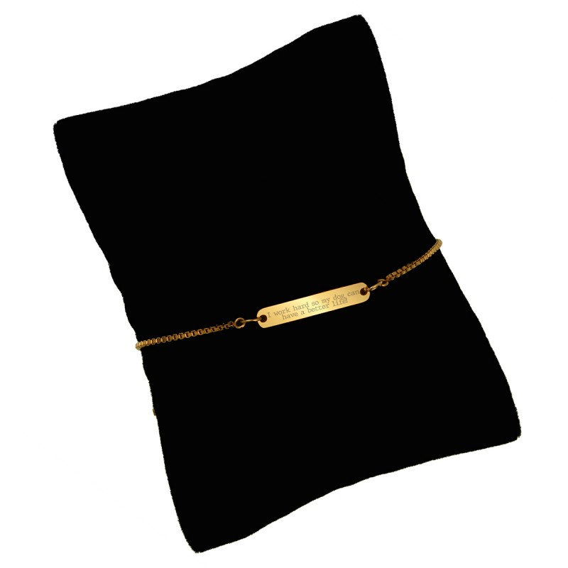 Bratara Gravata Aurie din Inox Placuta Work for my Dog