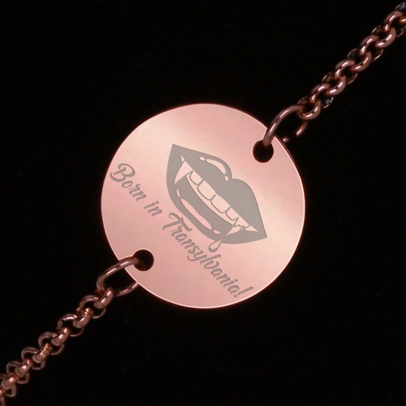 Bratara Gravata Rose Gold din Inox Rotund Born in Transylvania