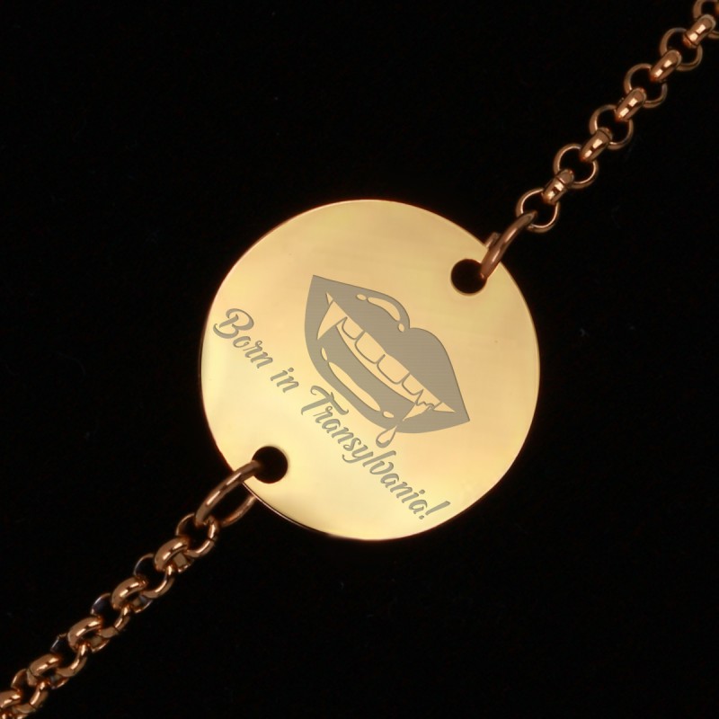 Bratara Gravata Aurie din Inox Rotund Born in Transylvania