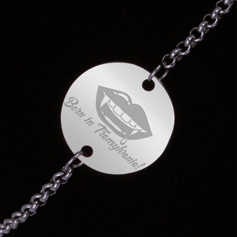 Bratara Gravata Argintie din Inox Rotund Born in Transylvania