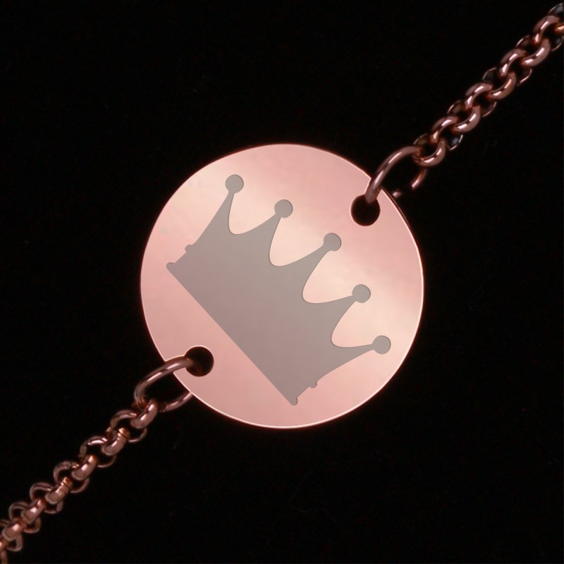 Bratara Gravata Rose Gold din Inox Rotund Coroana