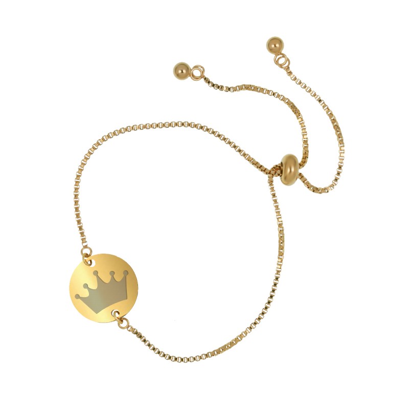 Bratara Gravata Aurie din Inox Rotund Coronita