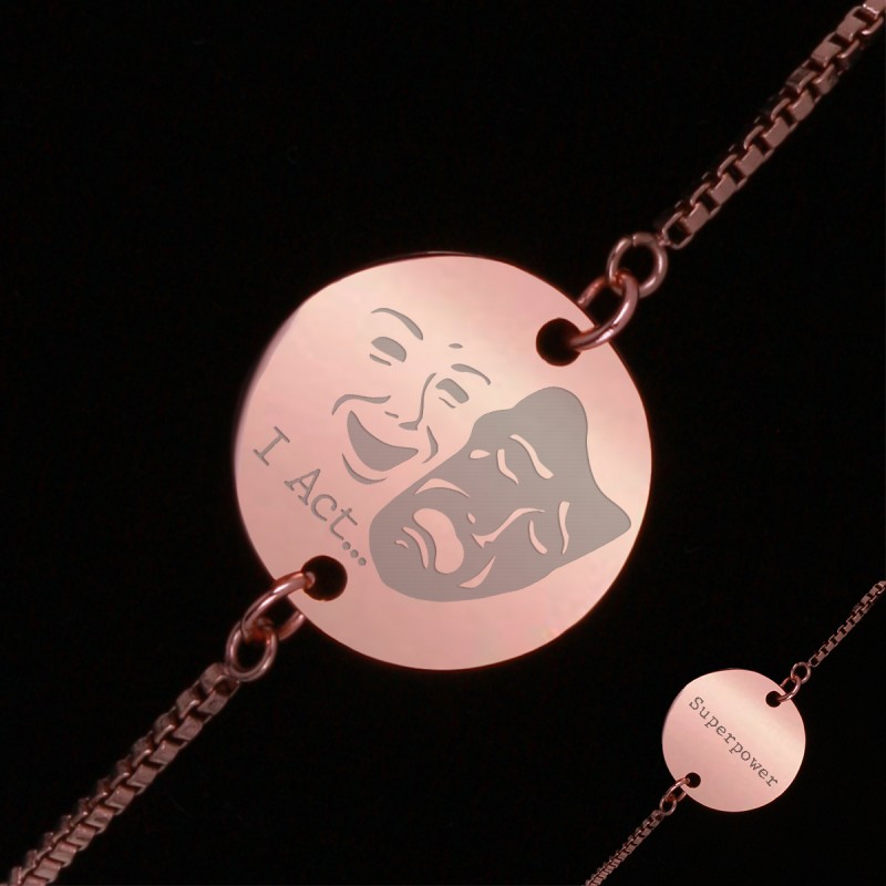 Bratara Gravata Rose Gold din Inox Superpower I Act