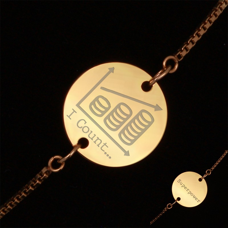 Bratara Gravata Aurie din Inox Superpower I Count