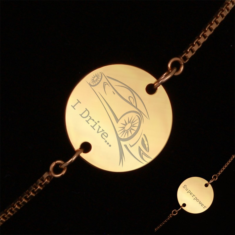 Bratara Gravata Aurie din Inox Superpower I Drive