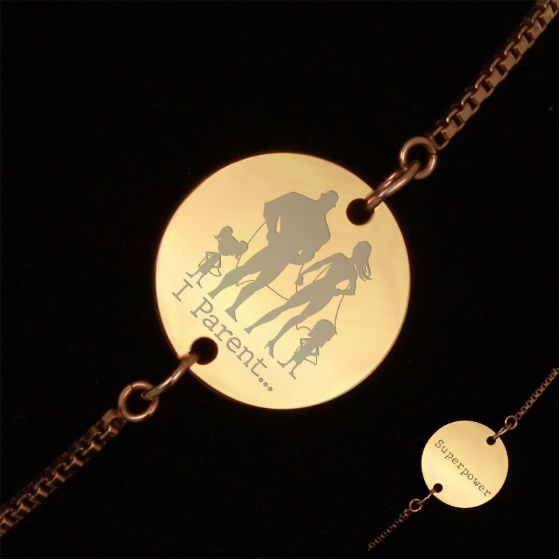 Bratara Gravata Aurie din Inox Superpower I Parent