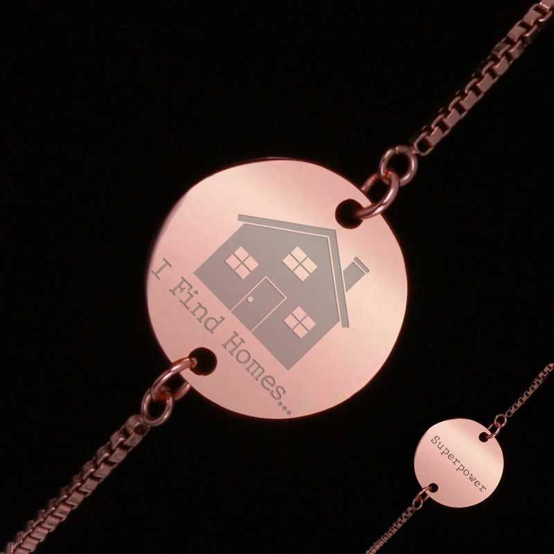 Bratara Gravata Rose Gold din Inox Superpower I Find Homes