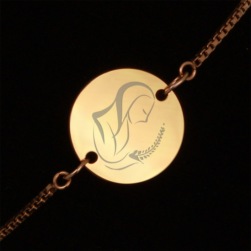 Bratara Gravata Aurie din Inox Rotund Zodiac Fecioara