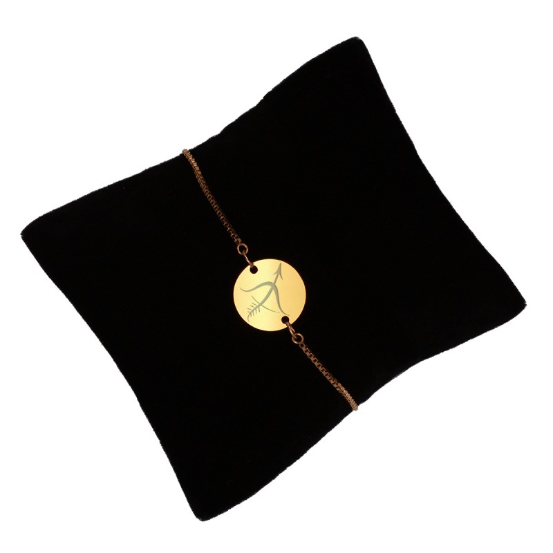 Bratara Gravata Aurie din Inox Rotund Zodiac Sagetator