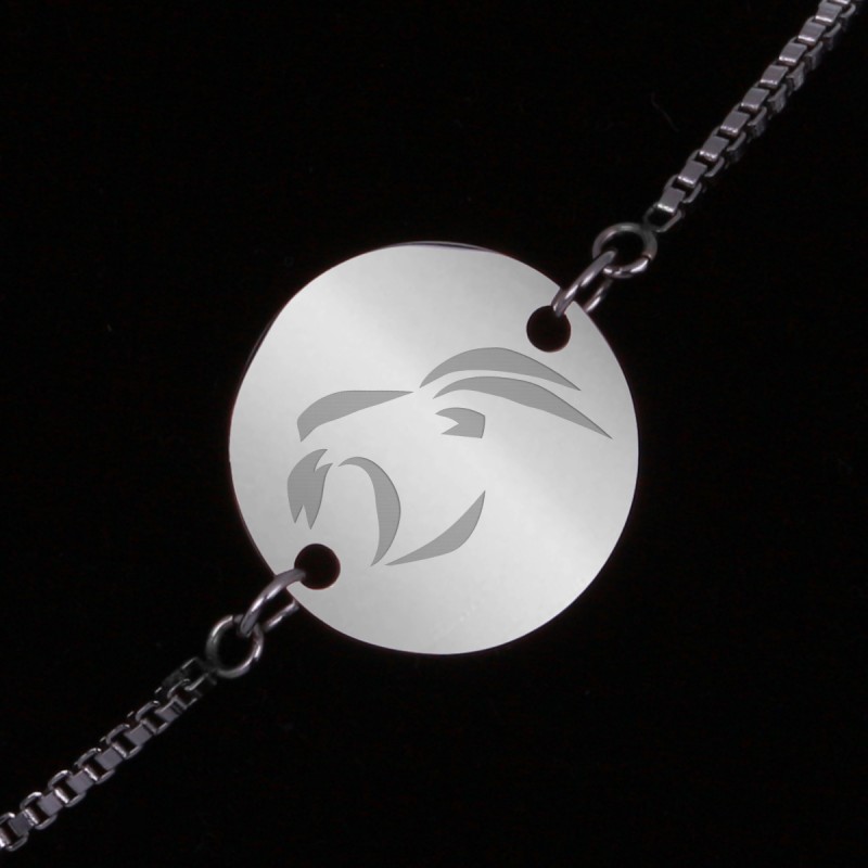 Bratara Gravata Argintie din Inox Rotund Zodiac Capricorn