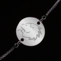 Bratara Gravata Argintie din Inox Rotund Zodiac Leu