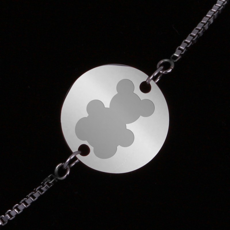 Bratara Gravata Argintie din Inox Rotund Ursulet