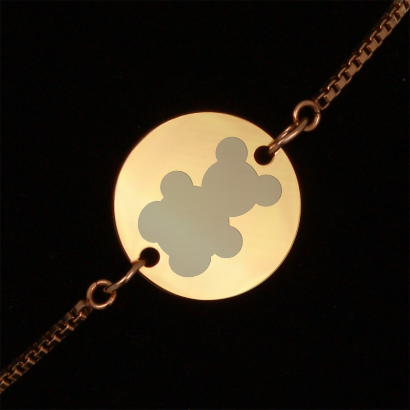 Bratara Gravata Aurie din Inox Rotund Ursulet