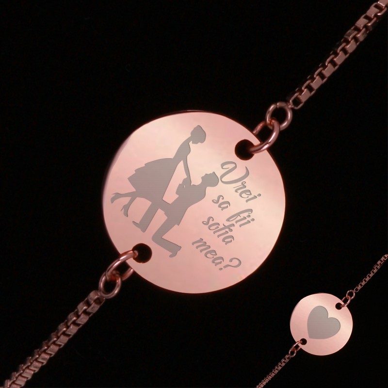 Bratara Gravata Rose Gold din Inox Rotund Sotia Mea